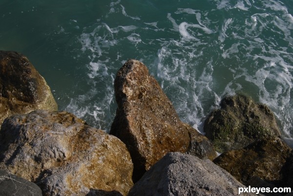 rocks and water