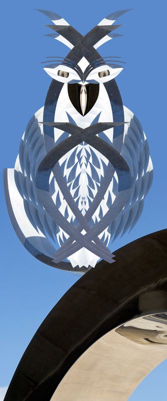 Creation of metal owl: Step 10