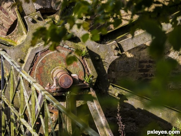 Old rusty waterwheel