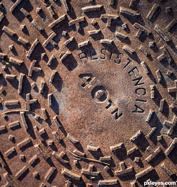 Rusted manhole cover