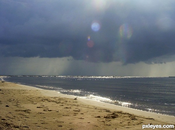 beach after raining