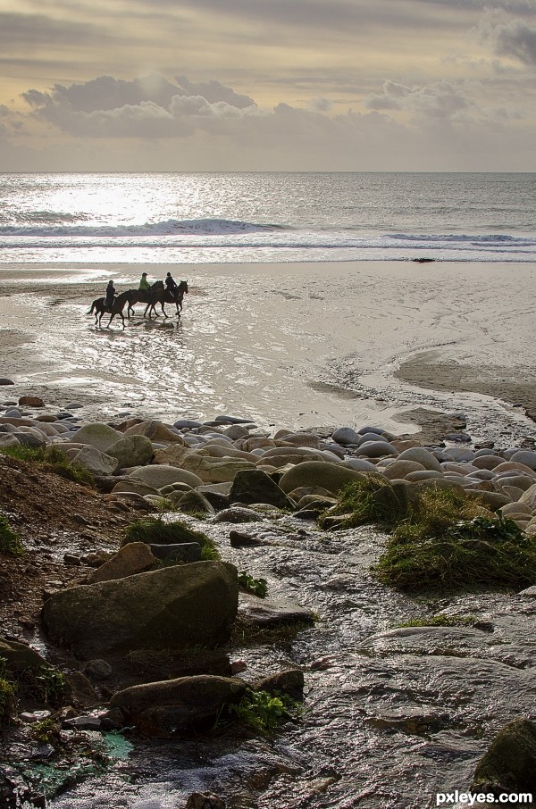 riding on the sand