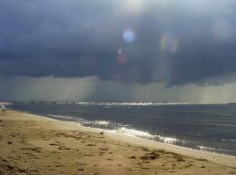 beach after raining