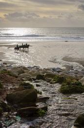 riding on the sand