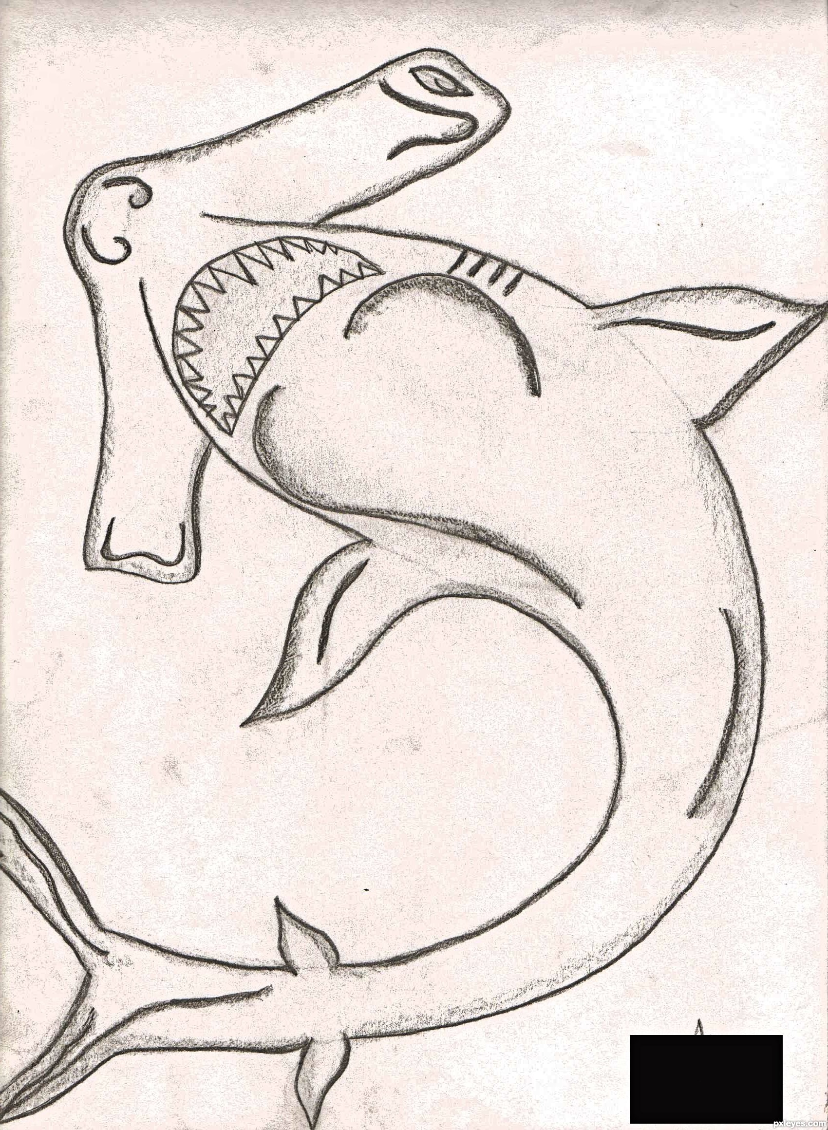 Shark! picture, by JoeCacia for: sea creatures drawing contest