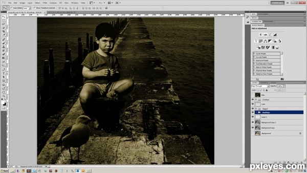 Creation of Sitting on the dock of the bay: Step 3