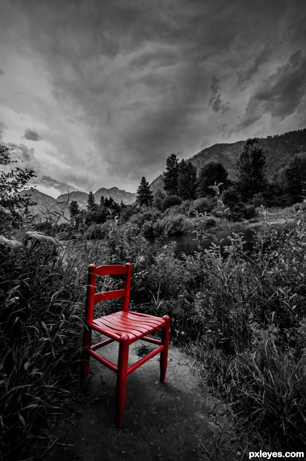 Red Chair by the River