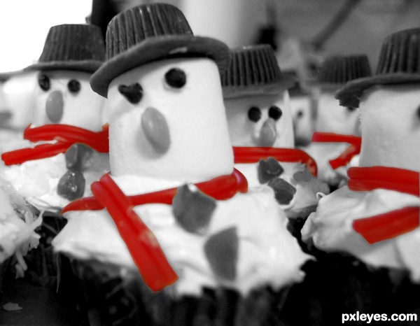 Snowmen cupcakes