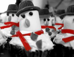 Snowmen cupcakes