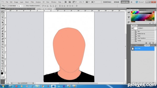 Creation of veils: Step 1