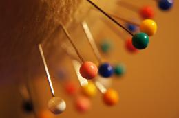 colourful pins