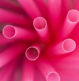 Pink straws