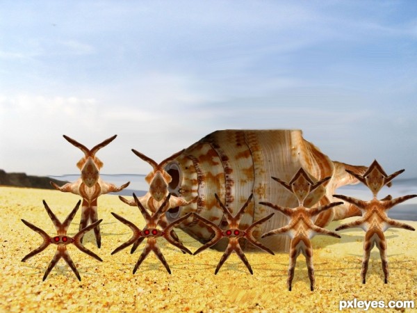 Creation of They came from down under sea: Step 6
