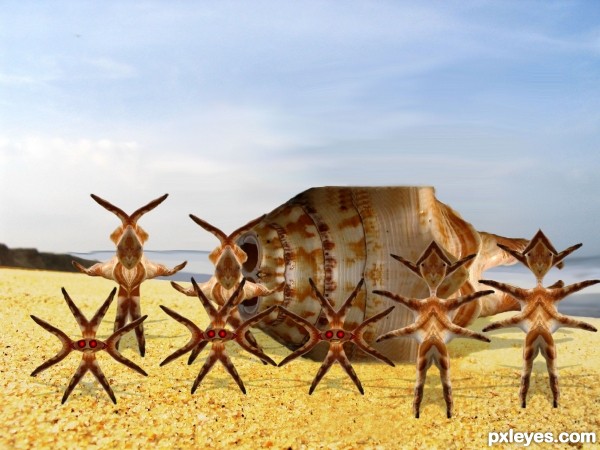 Creation of They came from down under sea: Step 7