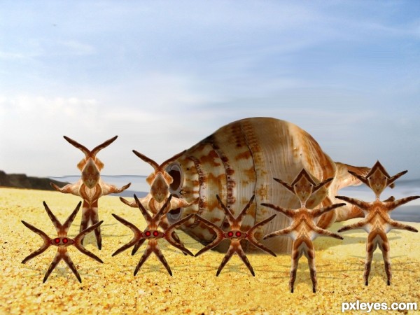 Creation of They came from down under sea: Step 8