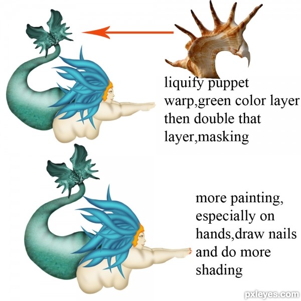 Creation of BBM or Big Beautiful Mermaid: Step 7