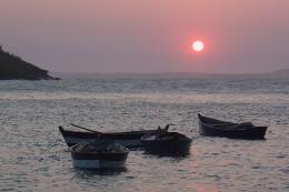 Boats at sunset