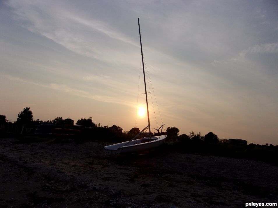 Sunset Sailboat