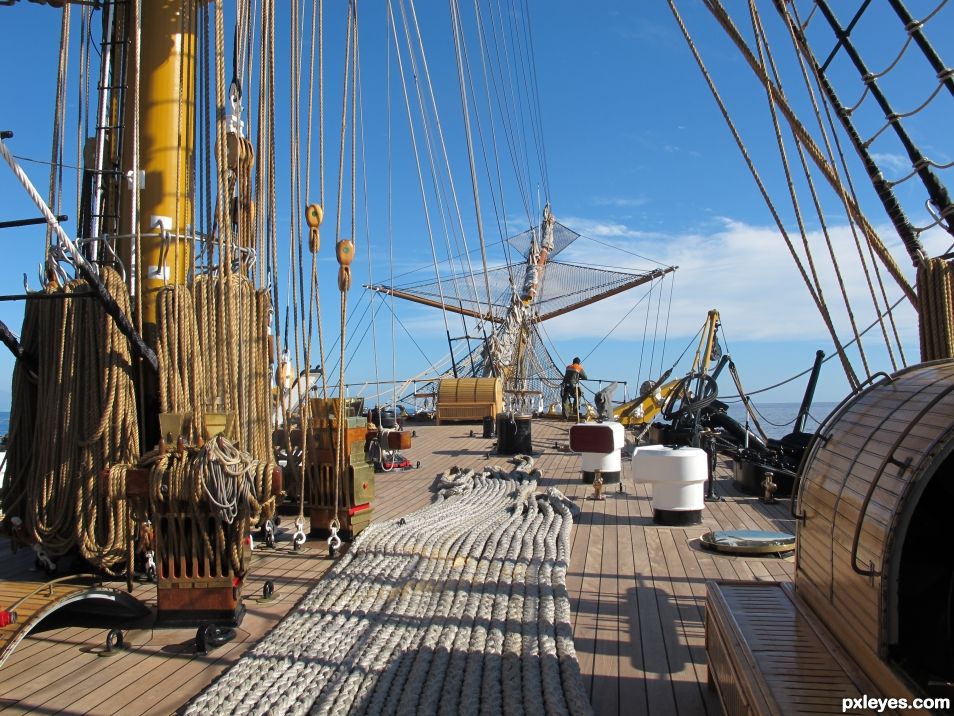 on the training ship