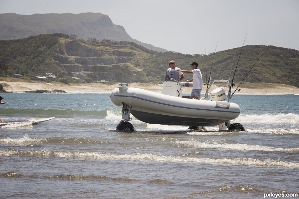 Boat with wheels