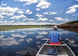 Fishing from a Grumman canoe