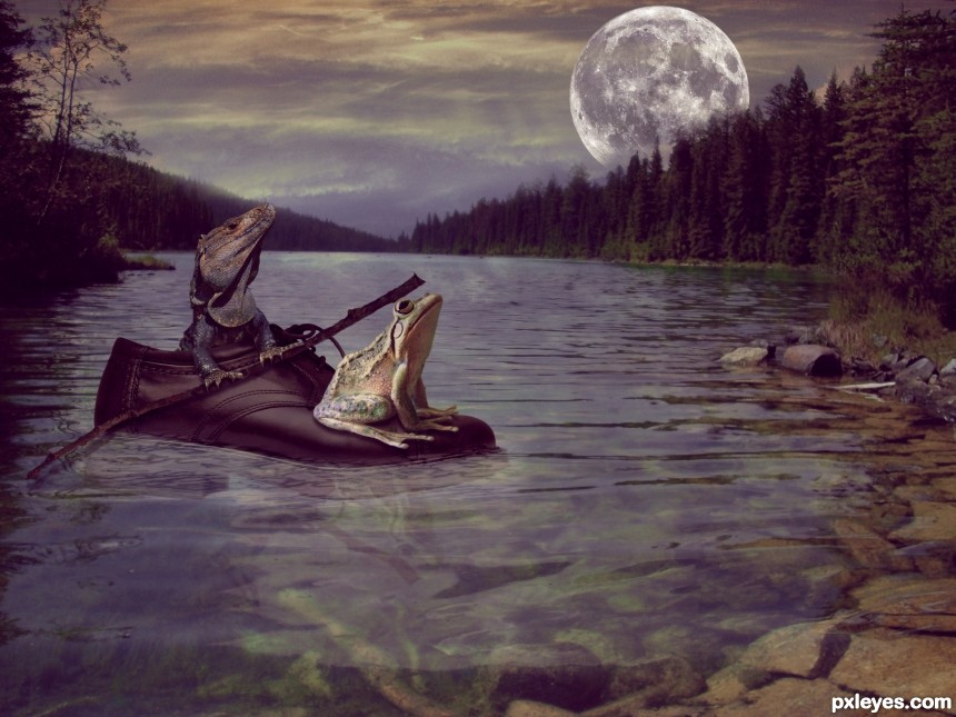 Evening row photoshop picture)
