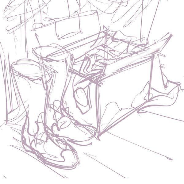 Creation of red boots: Step 1
