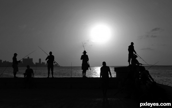 Fishermen. photoshop picture)