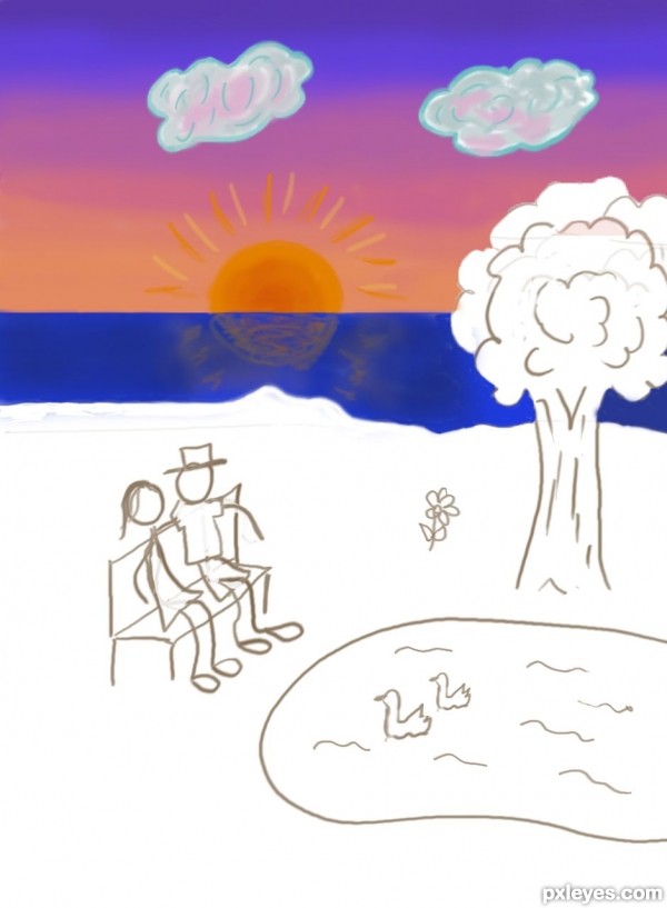 Creation of August : National 'Share a Sunset with your Lover' Month: Step 2