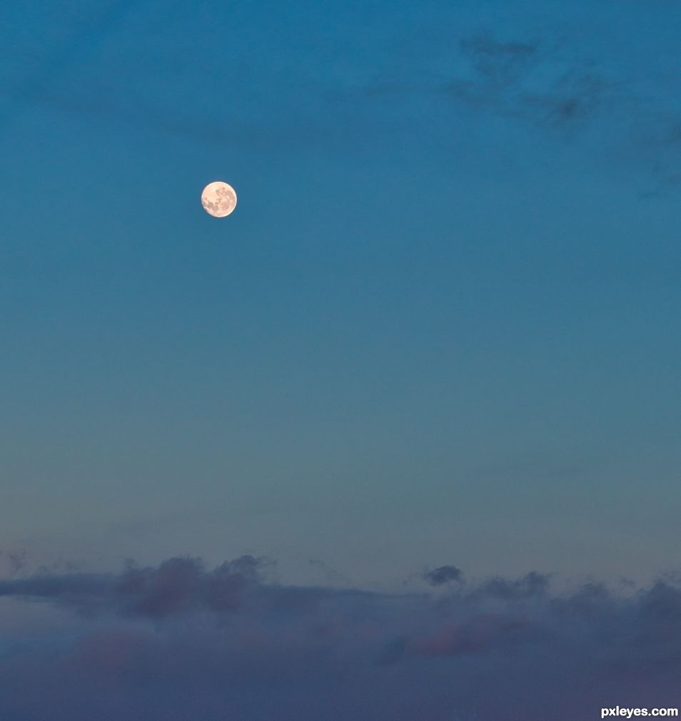 Full moon setting