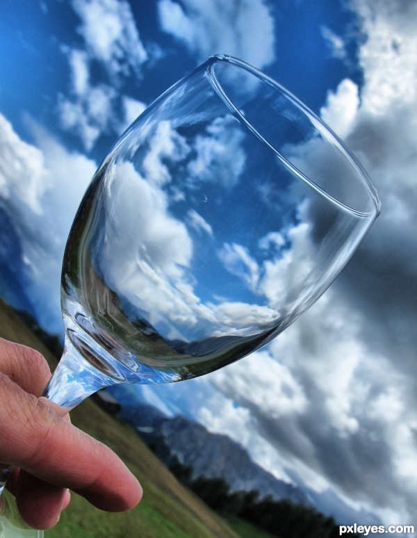 a glass of clouds