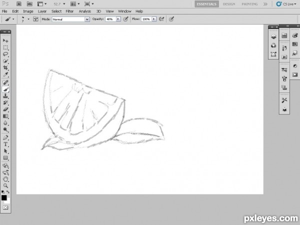 Creation of lime,orange and grape fruits: Step 1