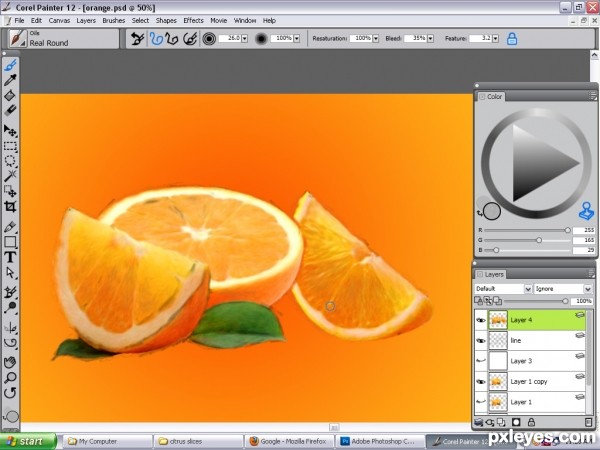 Creation of lime,orange and grape fruits: Step 9