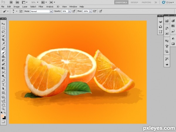 Creation of lime,orange and grape fruits: Step 12