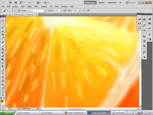 Creation of lime,orange and grape fruits: Step 17