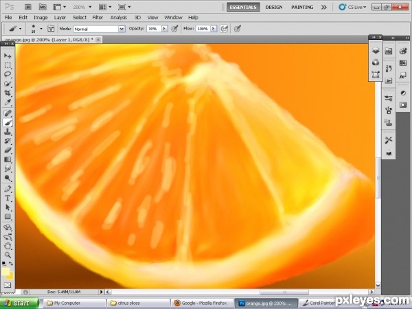 Creation of lime,orange and grape fruits: Step 19