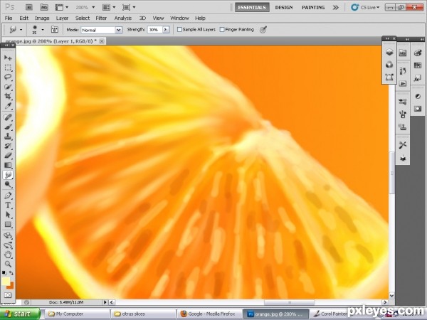 Creation of lime,orange and grape fruits: Step 20