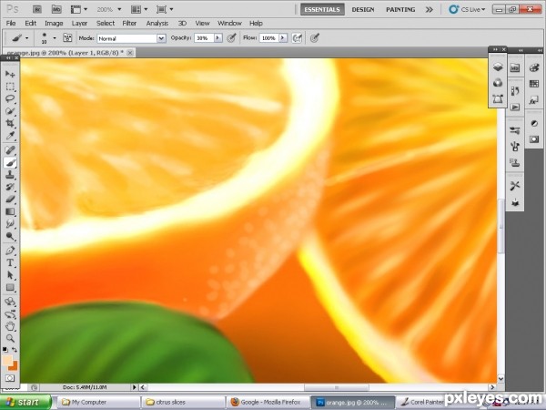 Creation of lime,orange and grape fruits: Step 21