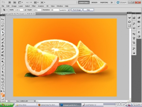 Creation of lime,orange and grape fruits: Step 22