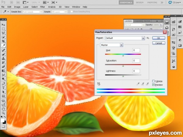 Creation of lime,orange and grape fruits: Step 27