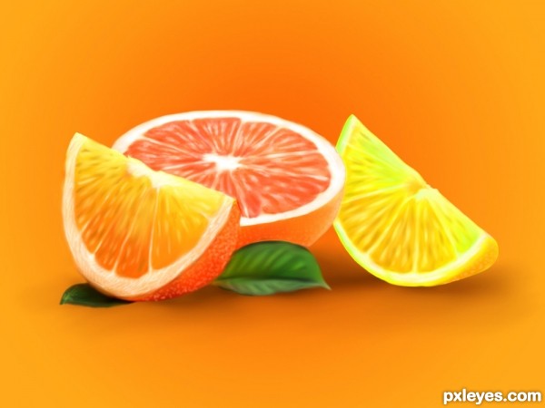 Creation of lime,orange and grape fruits: Step 28