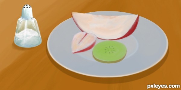 Creation of strawberry, kiwi, apple .: Step 4