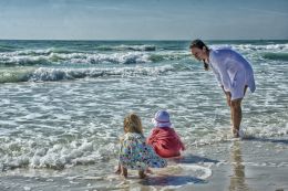 Playing in the surf