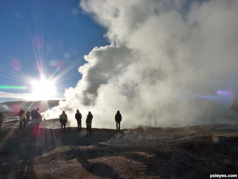 Hot Mud Geysers