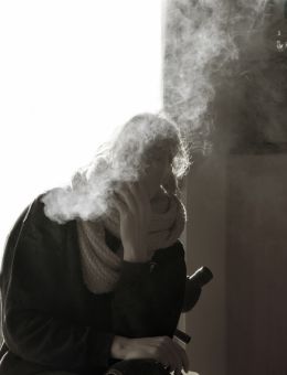 enjoying a smoke