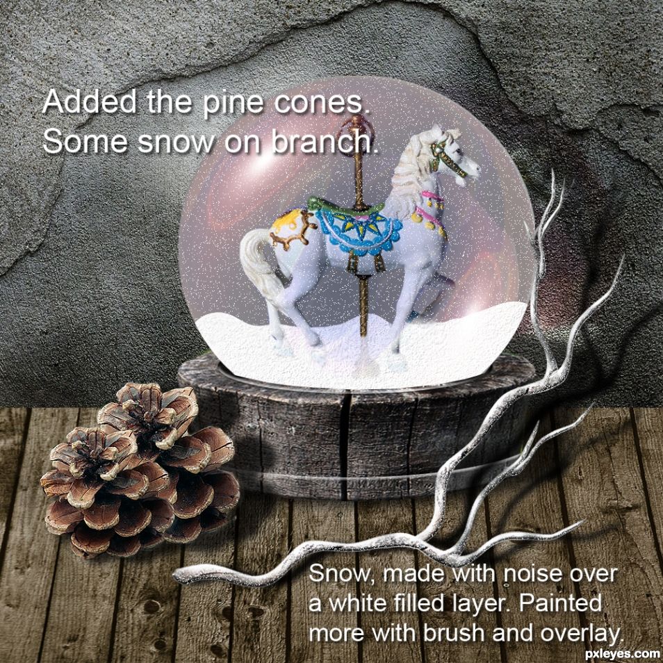 Creation of Snow Globe Holiday Decoration: Step 7