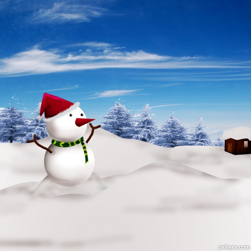 SNOW MAN photoshop picture)