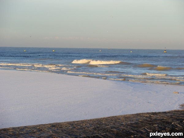 snow at the beach