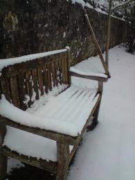 cold snowy bench