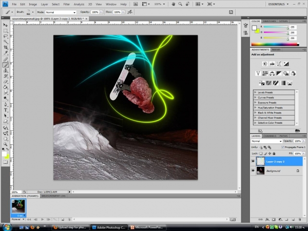 Creation of Lighted Snowboard: Step 2